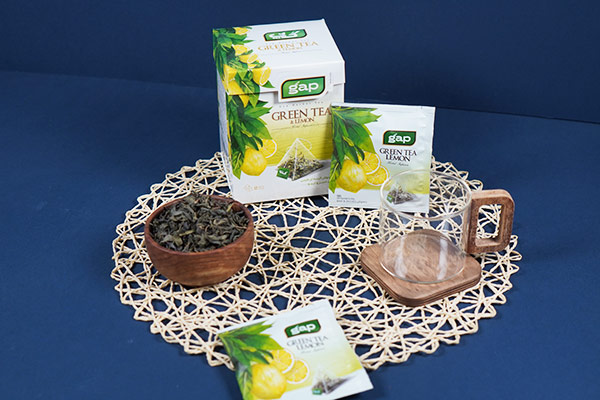 دمنوش چای سبز با لیمو گپ