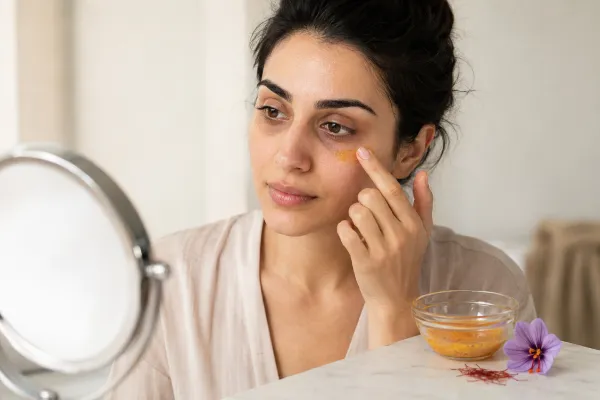 خواص زعفران برای سیاهی دور چشم