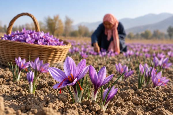 گل زعفران چه زمانی درمی‌آید؟
